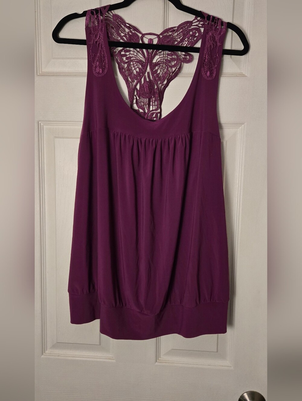 Lane Bryant Plum Lace-Back Sleeveless Tank